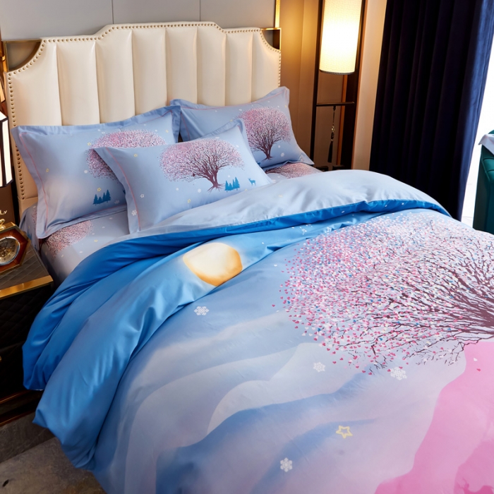 91家纺网 家纺一手货源 找家纺 雲归梦 2020新款全棉生态磨毛大版四件套 幸运之星