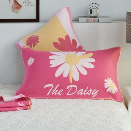 91家纺网 家纺一手货源 找家纺 朴尔 2020新款全棉加厚三层纱布枕巾 菊之爱粉