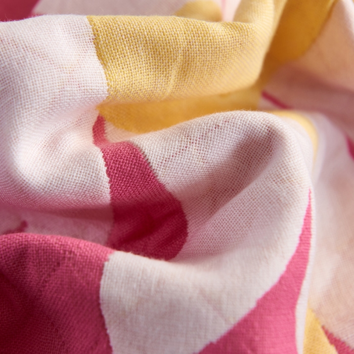 91家纺网 家纺一手货源 找家纺 朴尔 2020新款全棉加厚三层纱布枕巾 菊之爱粉