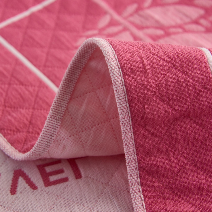 91家纺网 家纺一手货源 找家纺 朴尔 2020新款全棉加厚三层纱布枕巾 旅途粉