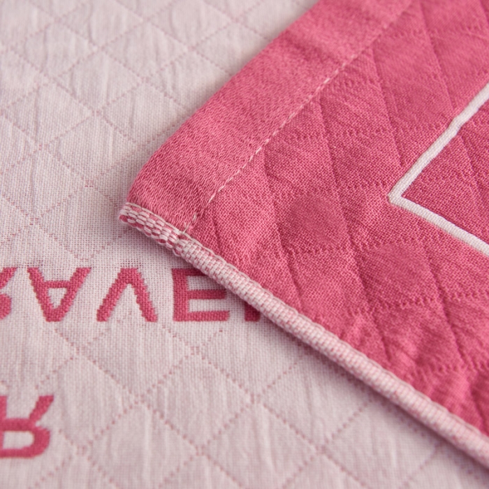 91家纺网 家纺一手货源 找家纺 朴尔 2020新款全棉加厚三层纱布枕巾 旅途粉