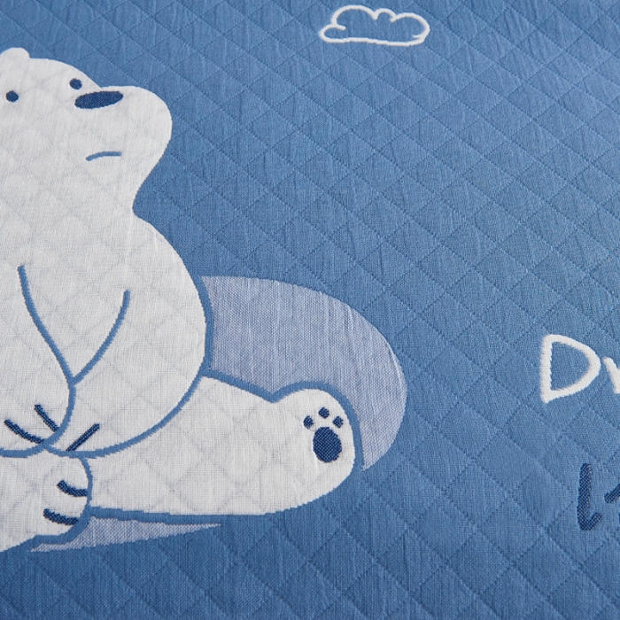 91家纺网 家纺一手货源 找家纺 朴尔 2020新款全棉加厚三层纱布枕巾 梦想熊兰