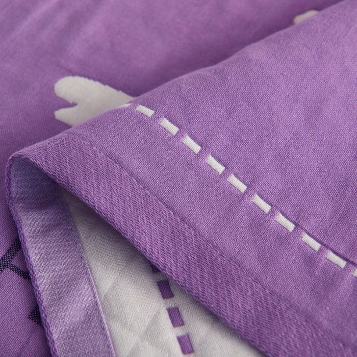 91家纺网 家纺一手货源 找家纺 朴尔 2020新款全棉加厚三层纱布枕巾 朴菊紫