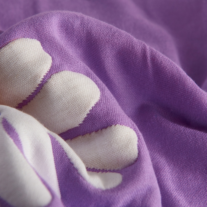 91家纺网 家纺一手货源 找家纺 朴尔 2020新款全棉加厚三层纱布枕巾 朴菊紫