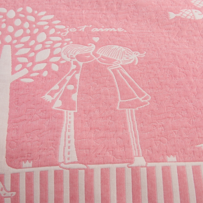 91家纺网 家纺一手货源 找家纺 朴尔 2020新款全棉加厚三层纱布枕巾 如梦粉