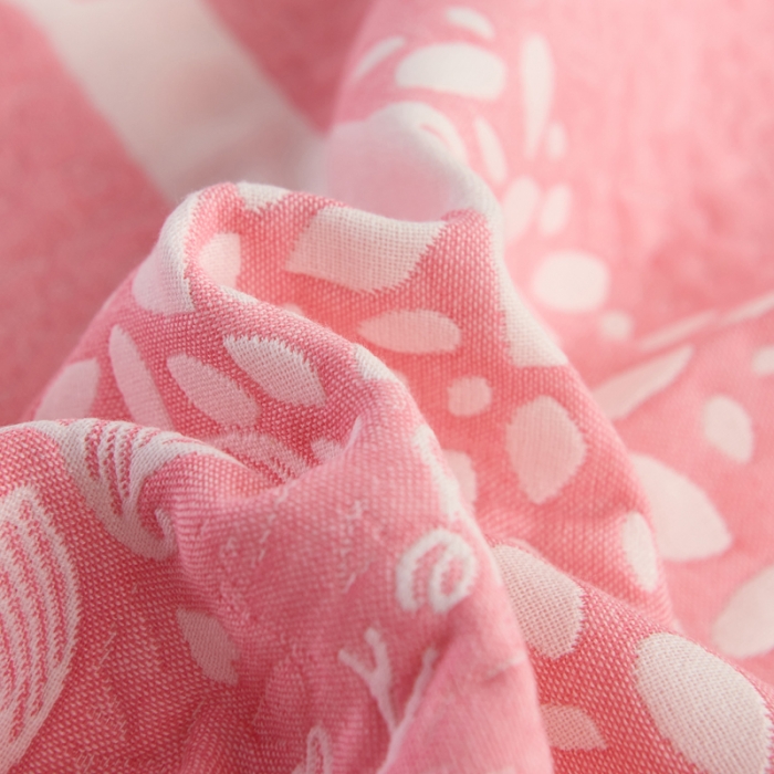 91家纺网 家纺一手货源 找家纺 朴尔 2020新款全棉加厚三层纱布枕巾 如梦粉