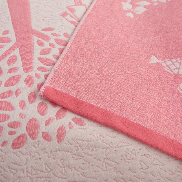 91家纺网 家纺一手货源 找家纺 朴尔 2020新款全棉加厚三层纱布枕巾 如梦粉