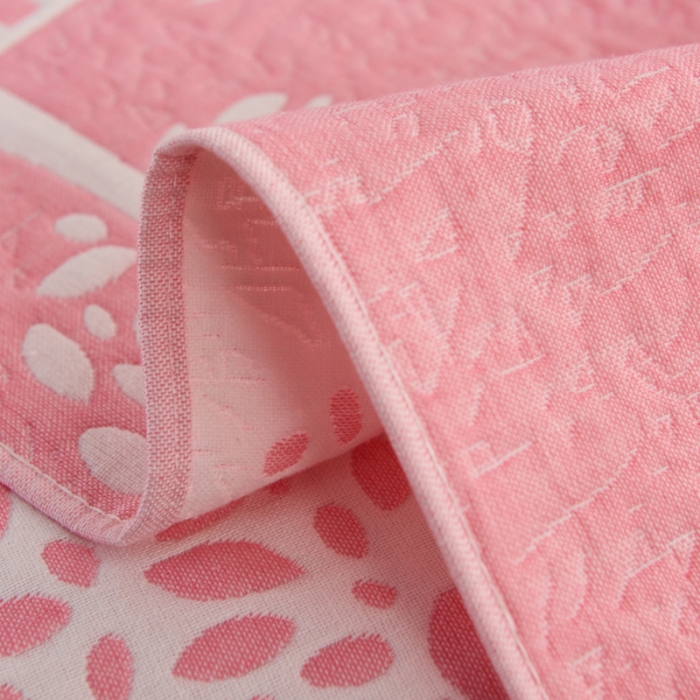 91家纺网 家纺一手货源 找家纺 朴尔 2020新款全棉加厚三层纱布枕巾 如梦粉