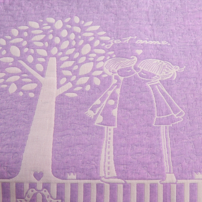 91家纺网 家纺一手货源 找家纺 朴尔 2020新款全棉加厚三层纱布枕巾 如梦紫