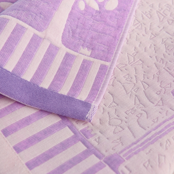 91家纺网 家纺一手货源 找家纺 朴尔 2020新款全棉加厚三层纱布枕巾 如梦紫