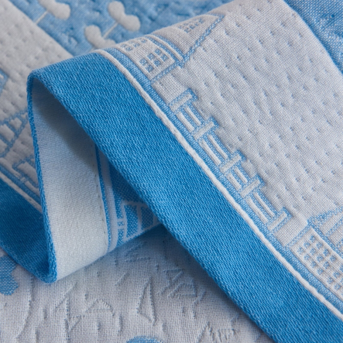 91家纺网 家纺一手货源 找家纺 朴尔 2020新款全棉加厚三层纱布枕巾 寻梦兰