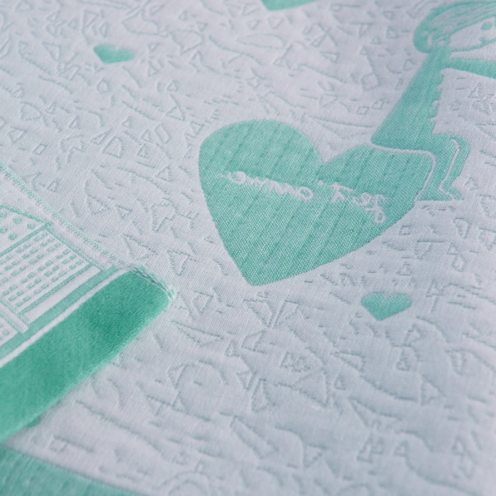 91家纺网 家纺一手货源 找家纺 朴尔 2020新款全棉加厚三层纱布枕巾 寻梦绿