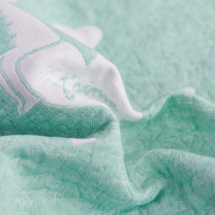 91家纺网 家纺一手货源 找家纺 朴尔 2020新款全棉加厚三层纱布枕巾 寻梦绿