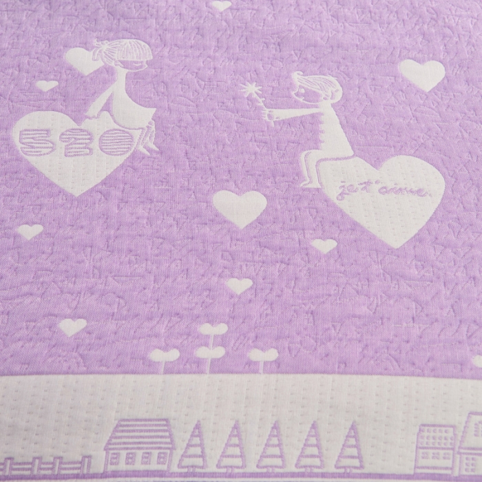 91家纺网 家纺一手货源 找家纺 朴尔 2020新款全棉加厚三层纱布枕巾 寻梦紫