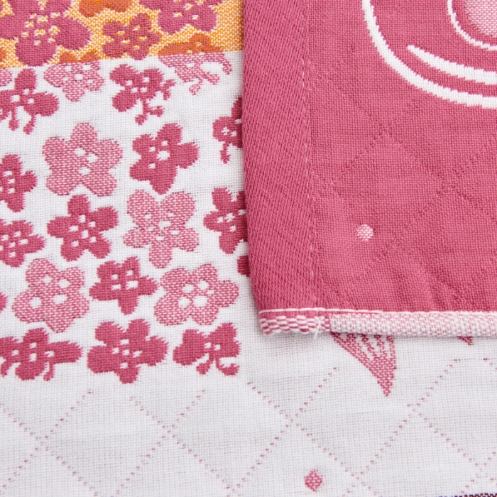 91家纺网 家纺一手货源 找家纺 朴尔 2020新款三层纱布枕巾 瓶中花-嫩粉