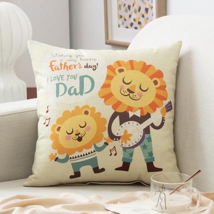 91家纺网 家纺一手货源 找家纺 橘夏纺织品 2025新款卡通风亚麻印花抱枕 音乐家