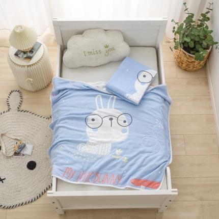 91家纺网 家纺一手货源 找家纺 朴尔 2020新款全棉六层纱布儿童盖被毛巾被 博士兔兰