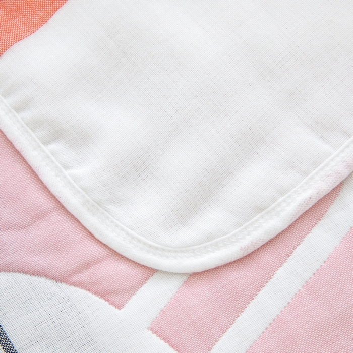 91家纺网 家纺一手货源 找家纺 朴尔 2020新款全棉六层纱布儿童盖被毛巾被 博士兔粉