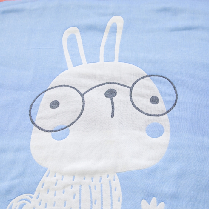 91家纺网 家纺一手货源 找家纺 朴尔 2020新款全棉六层纱布儿童盖被毛巾被 博士兔兰