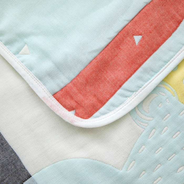 91家纺网 家纺一手货源 找家纺 朴尔 2020新款全棉六层纱布儿童盖被毛巾被 博士兔浅蓝