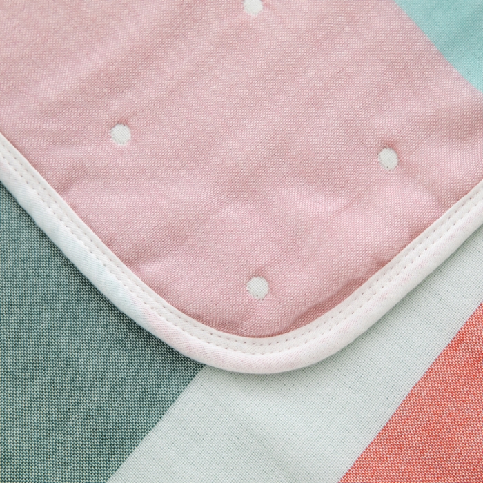 91家纺网 家纺一手货源 找家纺 朴尔 2020新款全棉六层纱布儿童盖被毛巾被 机灵兔浅蓝