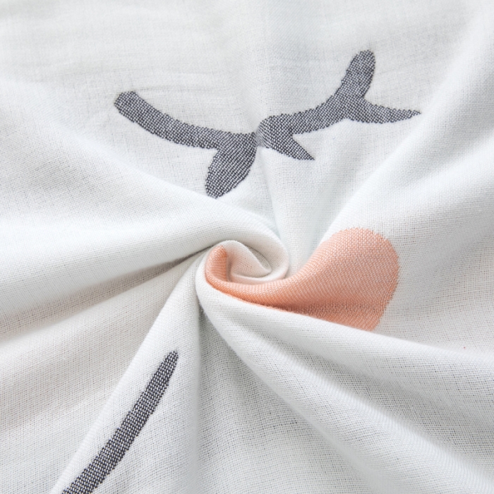 91家纺网 家纺一手货源 找家纺 朴尔 2020新款全棉六层纱布儿童盖被毛巾被 贪睡云兰