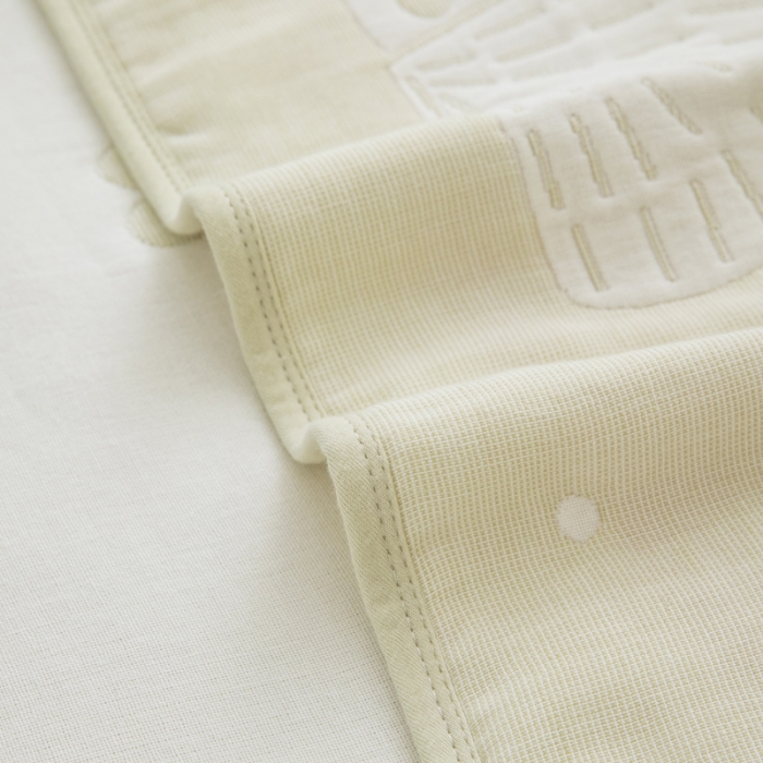 91家纺网 家纺一手货源 找家纺 朴尔 2020新款全棉六层纱布儿童盖被毛巾被 聪明鹿黄