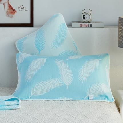 91家纺网 家纺一手货源 找家纺 朴尔 2020新款全棉六层纱布小花型枕巾 羽魅兰