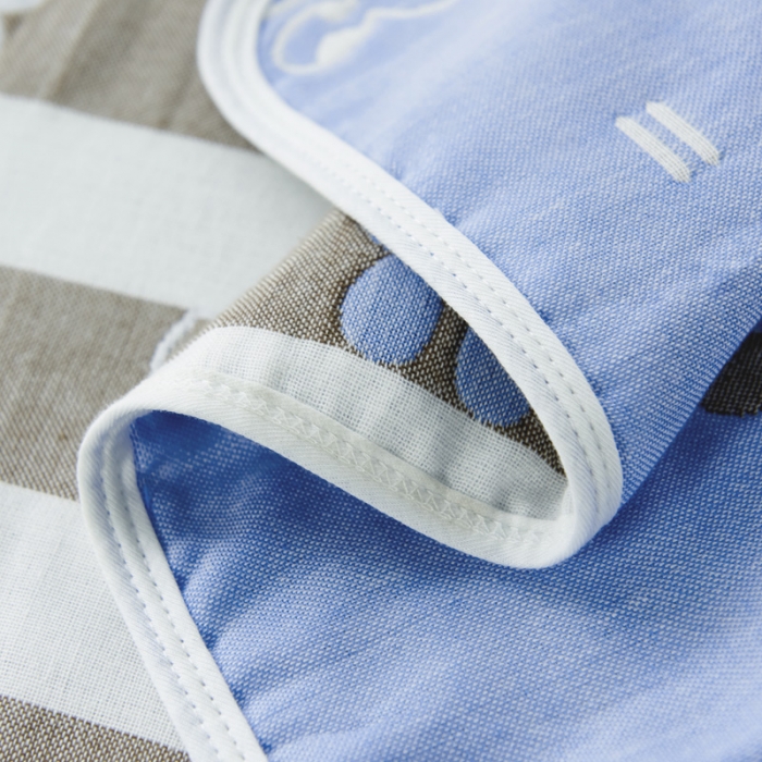 91家纺网 家纺一手货源 找家纺 朴尔 2020新款全棉六层纱布小花型枕巾 算数小兔兰