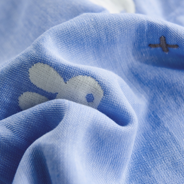 91家纺网 家纺一手货源 找家纺 朴尔 2020新款全棉六层纱布小花型枕巾 算数小兔兰