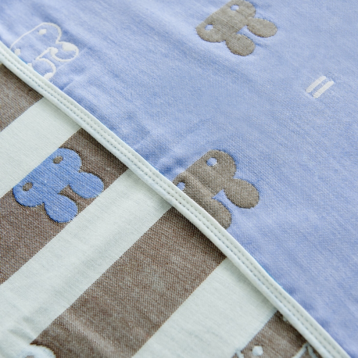 91家纺网 家纺一手货源 找家纺 朴尔 2020新款全棉六层纱布小花型枕巾 算数小兔兰