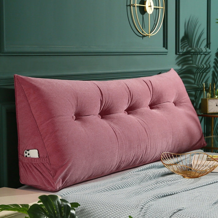 91家纺网 家纺一手货源 找家纺 永光家居 2020新款立体绒长三角靠垫 皮粉色