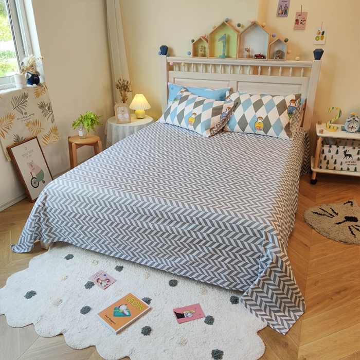 91家纺网 家纺一手货源 找家纺 田野 2020新款13372全棉卡通系列四件套 梦幻漂流瓶