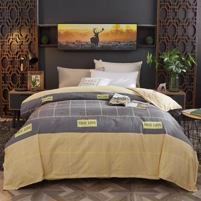 91家纺网 家纺一手货源 找家纺 艾裙海 2020新款斜纹加厚单被套 爱的格韵