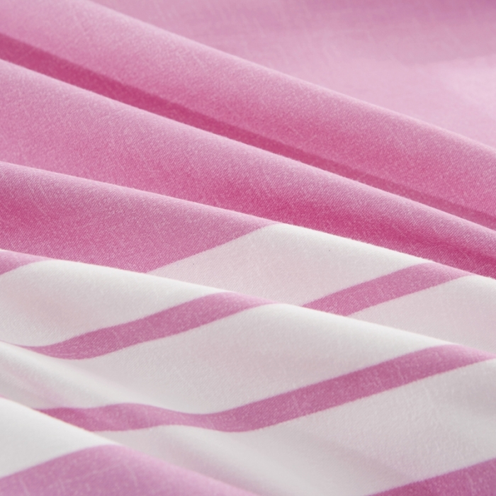 91家纺网 家纺一手货源 找家纺 艾裙海 2020新款斜纹加厚单被套 格条时代-粉