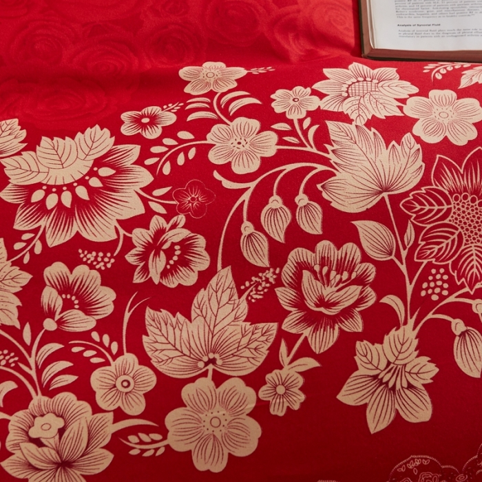 91家纺网 家纺一手货源 找家纺 艾裙海 2020新款斜纹加厚单被套 红色之恋