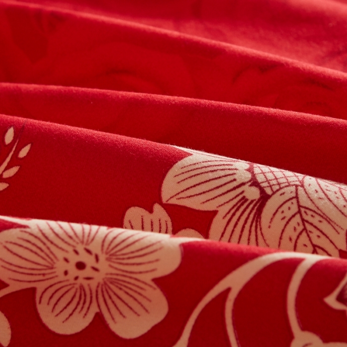 91家纺网 家纺一手货源 找家纺 艾裙海 2020新款斜纹加厚单被套 红色之恋