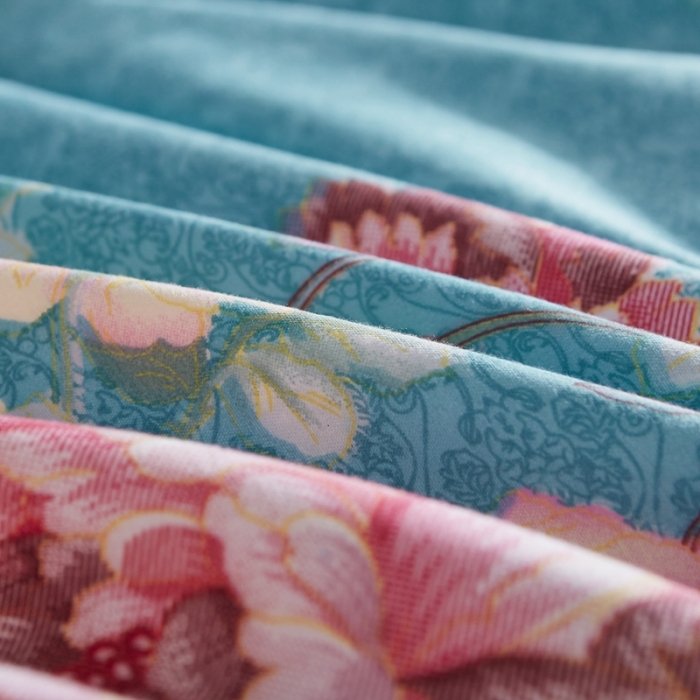 91家纺网 家纺一手货源 找家纺 艾裙海 2020新款斜纹加厚单被套 薇恋花语-兰