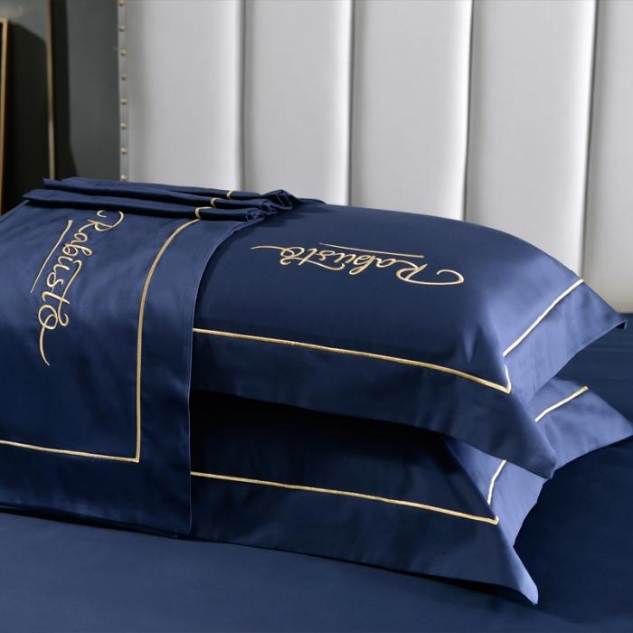 91家纺网 家纺一手货源 找家纺 80支埃及长绒棉时尚绣四件套全棉四件套