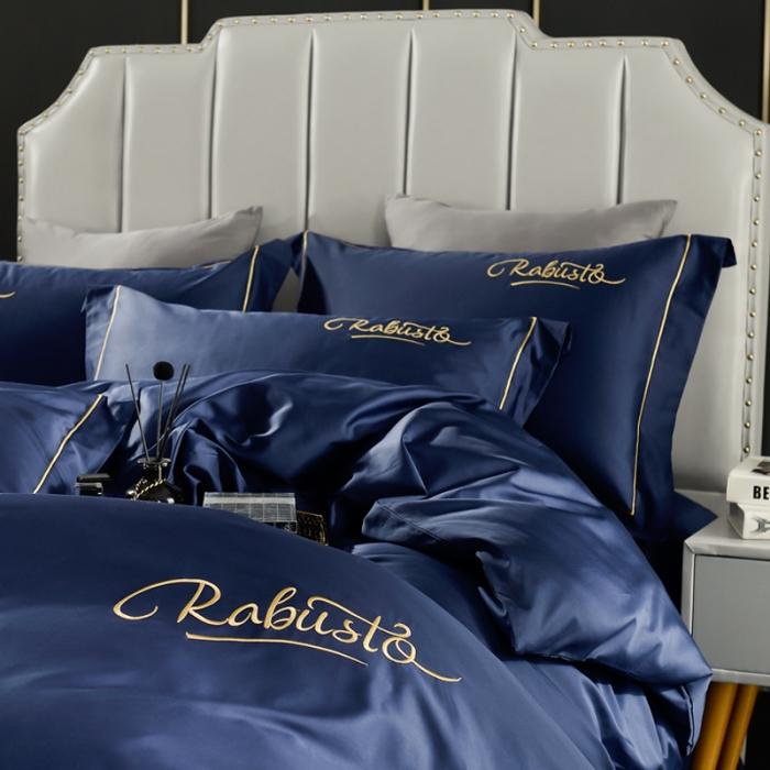 91家纺网 家纺一手货源 找家纺 80支埃及长绒棉时尚绣四件套全棉四件套