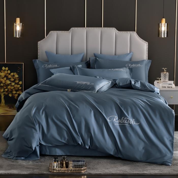 91家纺网 家纺一手货源 找家纺 80支埃及长绒棉时尚绣四件套全棉四件套