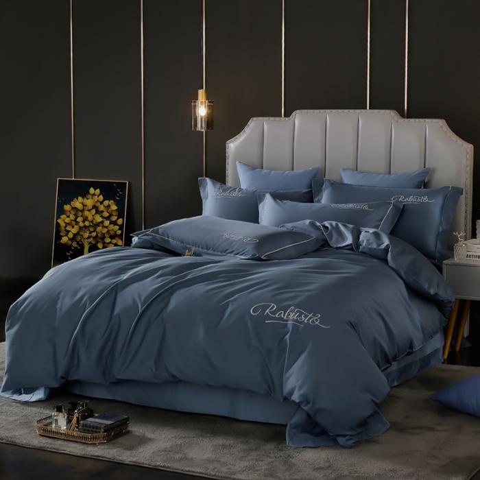 91家纺网 家纺一手货源 找家纺 80支埃及长绒棉时尚绣四件套全棉四件套