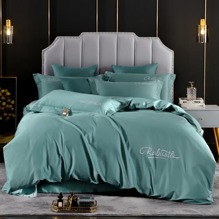 91家纺网 家纺一手货源 找家纺 80支埃及长绒棉时尚绣四件套全棉四件套