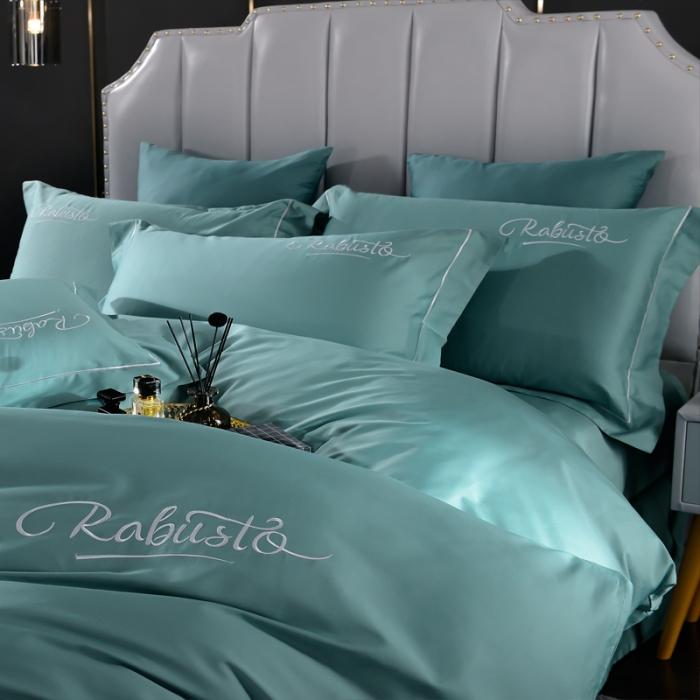 91家纺网 家纺一手货源 找家纺 80支埃及长绒棉时尚绣四件套全棉四件套