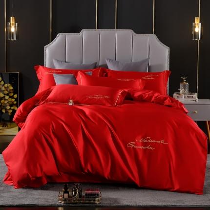 80支埃及长绒棉时尚绣四件套全棉四件套