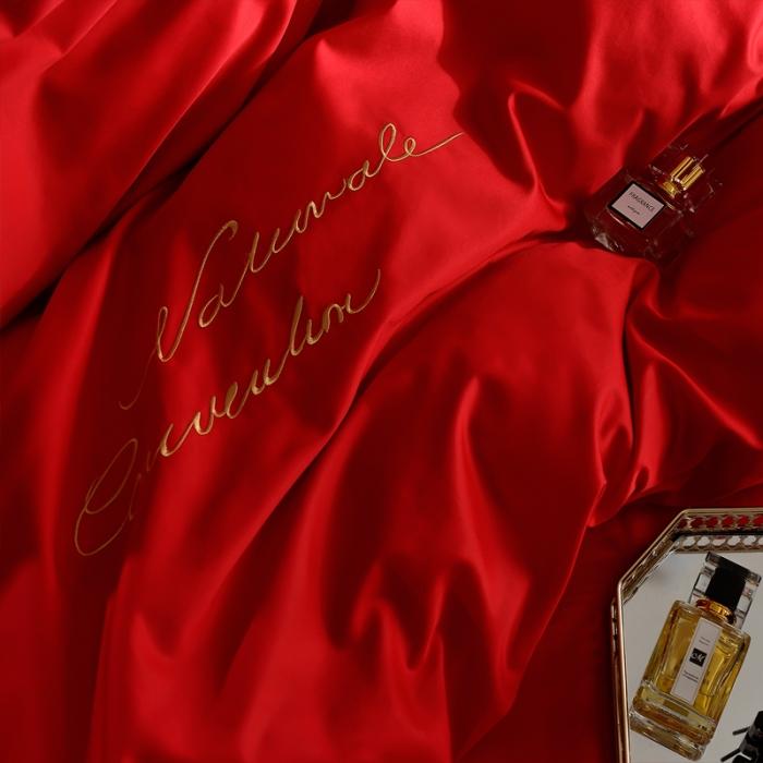 91家纺网 家纺一手货源 找家纺 80支埃及长绒棉时尚绣四件套全棉四件套