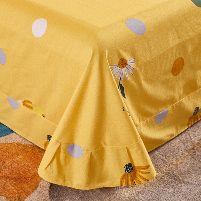 91家纺网 家纺一手货源 找家纺 雲归梦 2020新款多规格全棉加厚磨毛单床单 彩虹点-黄