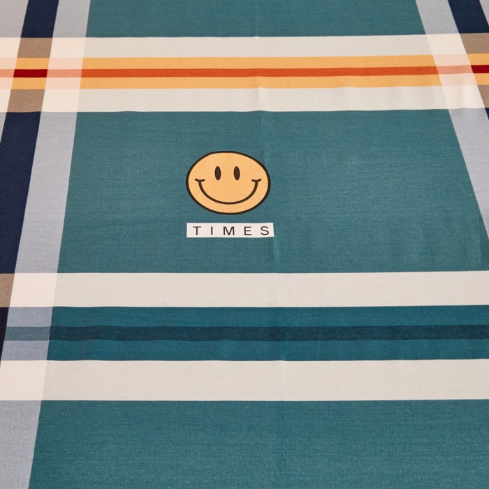 91家纺网 家纺一手货源 找家纺 雲归梦 2020新款多规格全棉加厚磨毛单床单 可爱笑脸-蓝