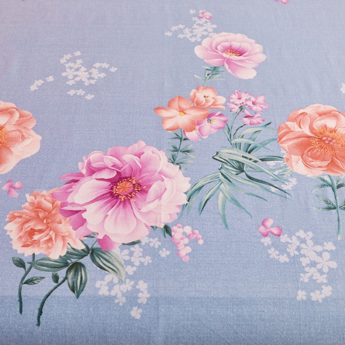 91家纺网 家纺一手货源 找家纺 雲归梦 2020新款多规格全棉加厚磨毛单床单 夜芙海棠-蓝