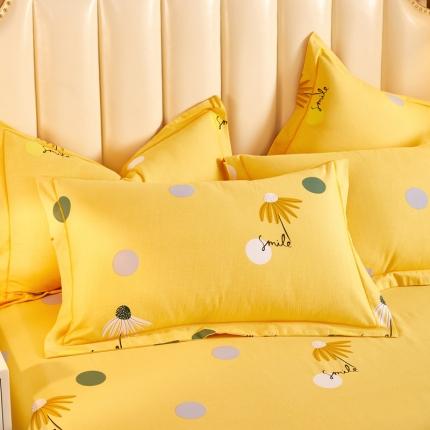 91家纺网 家纺一手货源 找家纺 雲归梦 2020新款多规格全棉加厚磨毛单枕套一对 彩虹点-黄